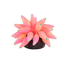 Top Fin? Aquarium Decor - Pink/Orange Glow Flower - Fish Tank Decor - XS