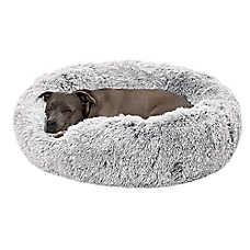 FurHaven Calming Cuddler Donut Large Pet Bed - Mist Gray 36Lx36W