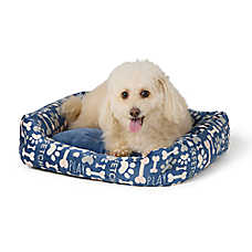Top Paw? Blue Bone and Paw Print Cuddler Dog Bed, Small, Medium, Large, Extra Large