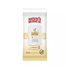 Nature's Miracle Dog Oatmeal Deodorizing Bath Wipes, Gentle Formula, Pistachio Cream Scent, 100ct