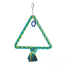 All Living Things® Triangle Rope Swing - Pet Bird Cage Swing for Large Birds