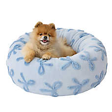 Lesure? Cute Small Donut Round Pet Bed for Dogs & Cats - Bow