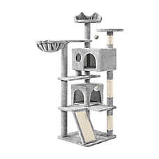 Yaheetech 57.5-in Multi-Level Cat Tree with 2 Condos, Perches and Basket